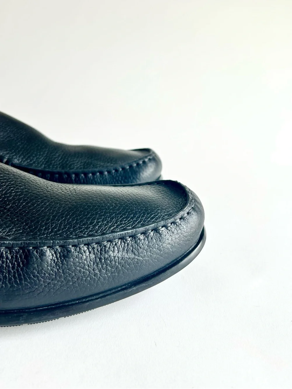Men’s Ecco Black Genuine Leather Driver Loafers Rubber Outsole size EUR46 US13